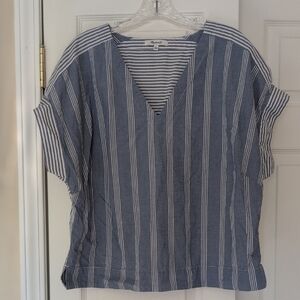 Madewell Cotton Boxy Top in Mixed Stripe